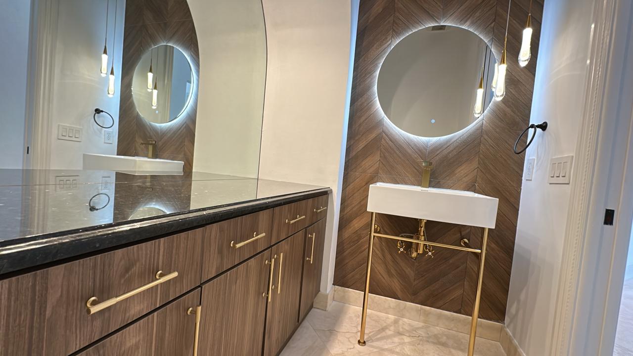 Powder room transformation detail